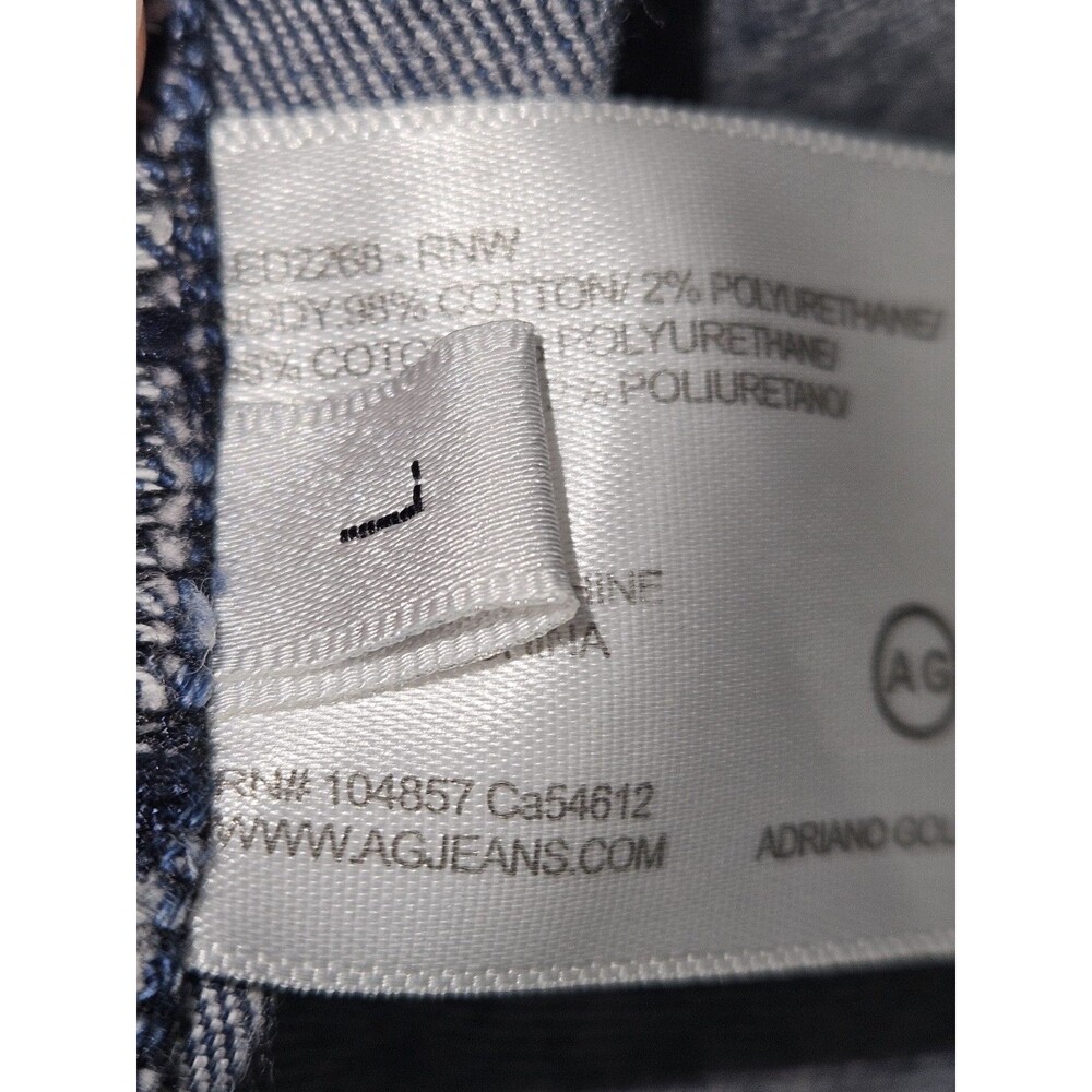 AG Adriano Goldschmied Denim Dress Womens Size Large Blue Snap-Front Stretch - Picture 9 of 14